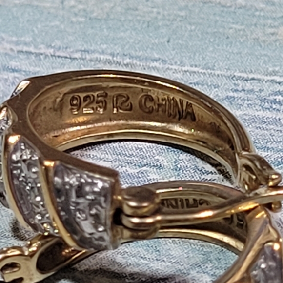 925 Gold Hoop Earrings. - Picture 4 of 8